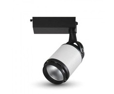 V-tac 25W LED šviestuvas į 3 fazių bėgelius, juodu / baltu korpusu, 6400K