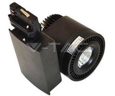 V-tac 33W LED COB šviestuvas į 3 fazių bėgelius, CRI >95, juodu korpusu, 6000K