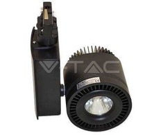 45W LED COB šviestuvas į 3 fazių bėgelius, juodas, CRI >95, 6000K
