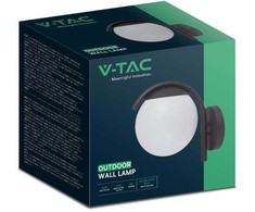 V-tac Sieninis šviestuvas, E27, juodas, IP44