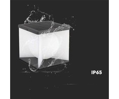 V-tac 8W LED įkraunamas lauko šviestuvas su saulės baterija, juodos/baltos sp., 3000K, IP65
