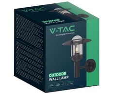 V-tac Sieninis šviestuvas, E27, juodas, IP44