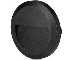 Bikuva.lt 2W LED apvalus šviestuvas, juodas, IP65, 3000K