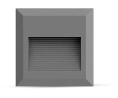 Bikuvalt 2W LED kvadratinis šviestuvas, pilkas, IP65, 3000K