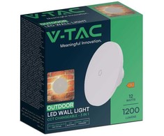 V-tac 12W LED sieninis lauko šviestuvas, baltas, 3000/6400K, dimeriuojamas