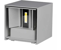 12W sieninis lauko šviestuvas V-TAC, IP65, pilkas, 4000K (natūraliai balta)