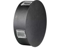 4W LED sieninis šviestuvas, apvalus, juodas, IP65, 4000K