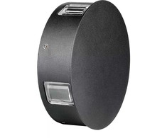 4W LED sieninis šviestuvas V-TAC, apvalus, juodas, IP65, 3000K (šiltai balta)