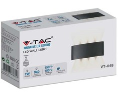Sieninis šviestuvas V-tac 7W sieninis lauko šviestuvas, juodas, 4000K