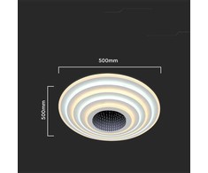 Lubinis šviestuvas V-tac 125W LED paviršinis lubų šviestuvas, baltas, 3000/6500K, dimeriuojamas, su nuotolinio valdymo pulteliu