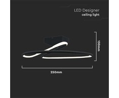 Lubinis šviestuvas V-tac 20W LED paviršinis šviestuvas, juodas, 4000K