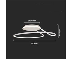 Lubinis šviestuvas V-tac 24W LED paviršinis šviestuvas, baltas, 4000K