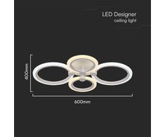 Lubinis šviestuvas V-tac 45W LED paviršinis šviestuvas, baltas, 3000-6000K, dimeriuojamas