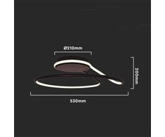 Lubinis šviestuvas V-tac 54W LED paviršinis šviestuvas, juodas, 4000K, dimeriuojamas