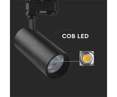 30W LED šviestuvas į bėgelius, juodas, 3000/4000/6400K