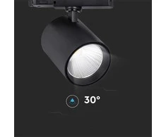 V-tac 35W LED šviestuvas į bėgelius, juodas, 4000K