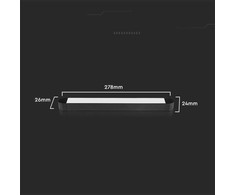 V-tac 14W LED šviestuvas į magnetinius bėgelius ULTRA THIN, juodas, 4000K