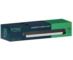 V-tac 14W LED šviestuvas į magnetinius bėgelius ULTRA THIN, juodas, 6400K