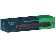 V-tac 22W LED šviestuvas į magnetinius bėgelius ULTRA THIN, juodas, 4000K