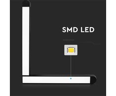 V-tac 25W LED L formos šviestuvas į magnetinius bėgelius, juodas, 6400K