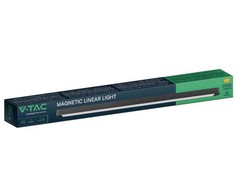 V-tac 22W LED šviestuvas į magnetinius bėgelius ULTRA THIN, juodas, 4000K