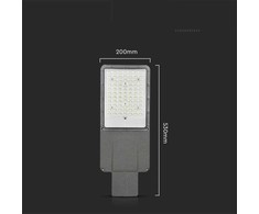 V-tac 30W LED gatvės šviestuvas, pilkas, 6500K, su saulės baterija ir montavimo priedais