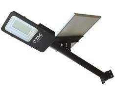 V-tac 50W LED gatvės šviestuvas, juodas, 4000K, su saulės baterija