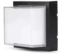 V-tac 12W LED sieninis šviestuvas, juodas, 3000K, IP65