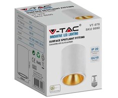 Lubinis šviestuvas V-tac Paviršinis šviestuvas, GU10, baltu korpusu