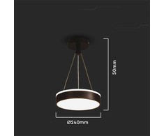 V-tac 12W LED pakabinamas šviestuvas, juodas, 4000K