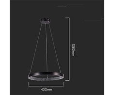 V-tac 19W LED pakabinamas šviestuvas, juodas, 3000K