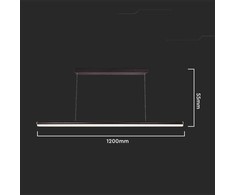 V-tac 23W LED pakabinamas šviestuvas, juodas, 4000K
