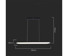 V-tac 24W LED pakabinamas šviestuvas, juodas, 3000K