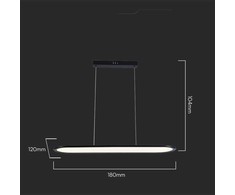 V-tac 24W LED pakabinamas šviestuvas, juodas, 4000K