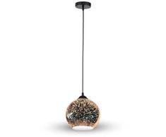 Pakabinamas šviestuvas Pakabinamas LED šviestuvas V-TAC, 3D stiklas, E27, D:250mm.