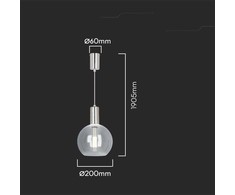 V-tac 5W LED pakabinamas šviestuvas, plieno sp./skaidrus, 3000K