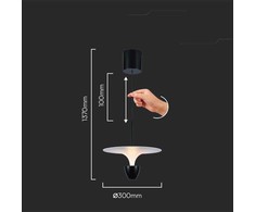 V-tac 9W LED pakabinamas šviestuvas, juodos/baltos sp., 3000K