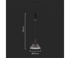 V-tac 9W LED pakabinamas šviestuvas, juodas, 3000K