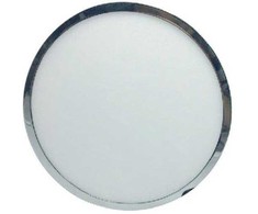 12W LED paviršinė panelė V-TAC, chromuota, apvali (3000K) šiltai balta