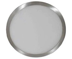 12W LED paviršinė panelė V-TAC, Šviesaus satino nikelio, apvali, (3000K) šiltai balta