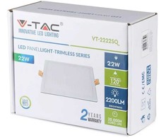 V-TAC LED panelė 22W 6000K 2200lm kvadratinė