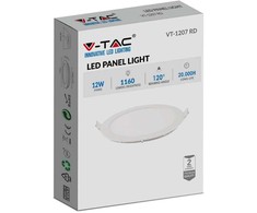 V-tac 12W LED įleidžiama panelė, balta, 2700K, su maitinimo šaltiniu