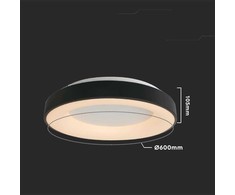 Lubinis šviestuvas V-tac 49W LED paviršinis šviestuvas, juodas, 3000K, dimeriuojamas