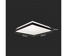 Lubinis šviestuvas 24W LED paviršinis šviestuvas, juodas, 4000K
