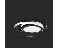 Lubinis šviestuvas 24W LED paviršinis šviestuvas, juodas, 4000K