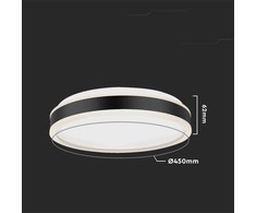Lubinis šviestuvas 24W LED paviršinis šviestuvas, juodas, 4000K