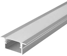 V-tac LED įleidžiamas profilis su dangteliu, sidabro sp., 2000x24x10mm