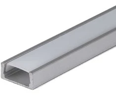 Sieninis šviestuvas LED paviršinis profilis V-TAC, su dangteliu ir užbaigimais, aliuminio sp., 2000x16x7mm