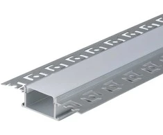 LED juostos aliuminio profilis V-TAC, 2m, sidabro sp., su dangteliu ir užbaigimais