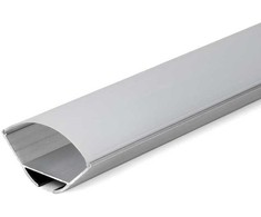 LED juostos profilis V-TAC, aliuminis, 2m, ovalo formos, baltos spalvos.